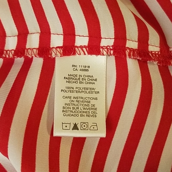 Michael Kors Red/White Stripe Long Tank Top - Picture 7 of 7